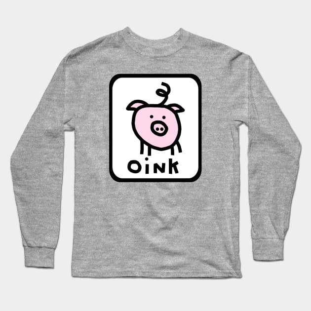 Self Portrait Pig For Cute Animals Long Sleeve T-Shirt by ellenhenryart